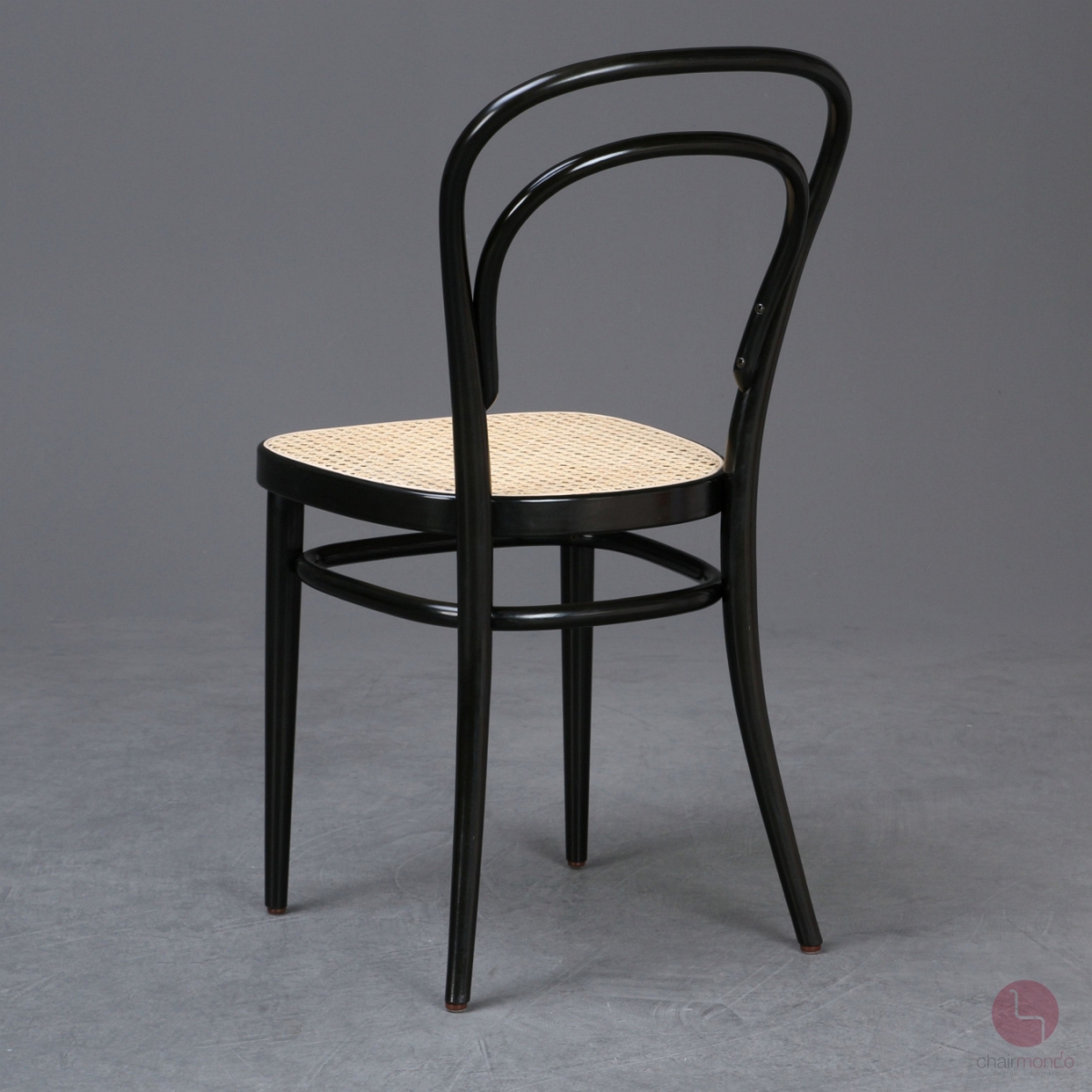Preview: Thonet 214 Bugholz Stuhl in Schwarz mit neuem Wiener Geflecht gebraucht