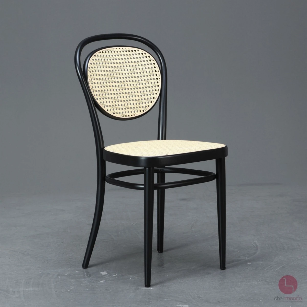 Thonet 215 R Schwarz Bugholzstuhl mit neuem Geflecht gebraucht