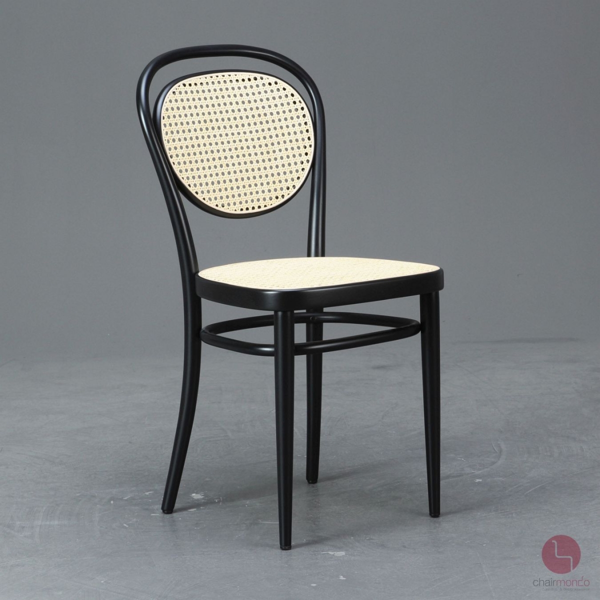 Preview: Thonet 215 R Schwarz Bugholzstuhl mit neuem Geflecht gebraucht