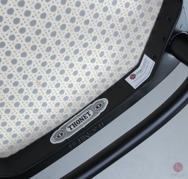 Thonet 215 R Bugholzstuhl Schwarz mit Wiener Geflecht + Stützgewebe gebraucht