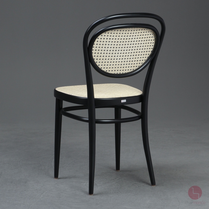 Preview: Thonet 215 R Bugholzstuhl Schwarz mit Wiener Geflecht + Stützgewebe gebraucht