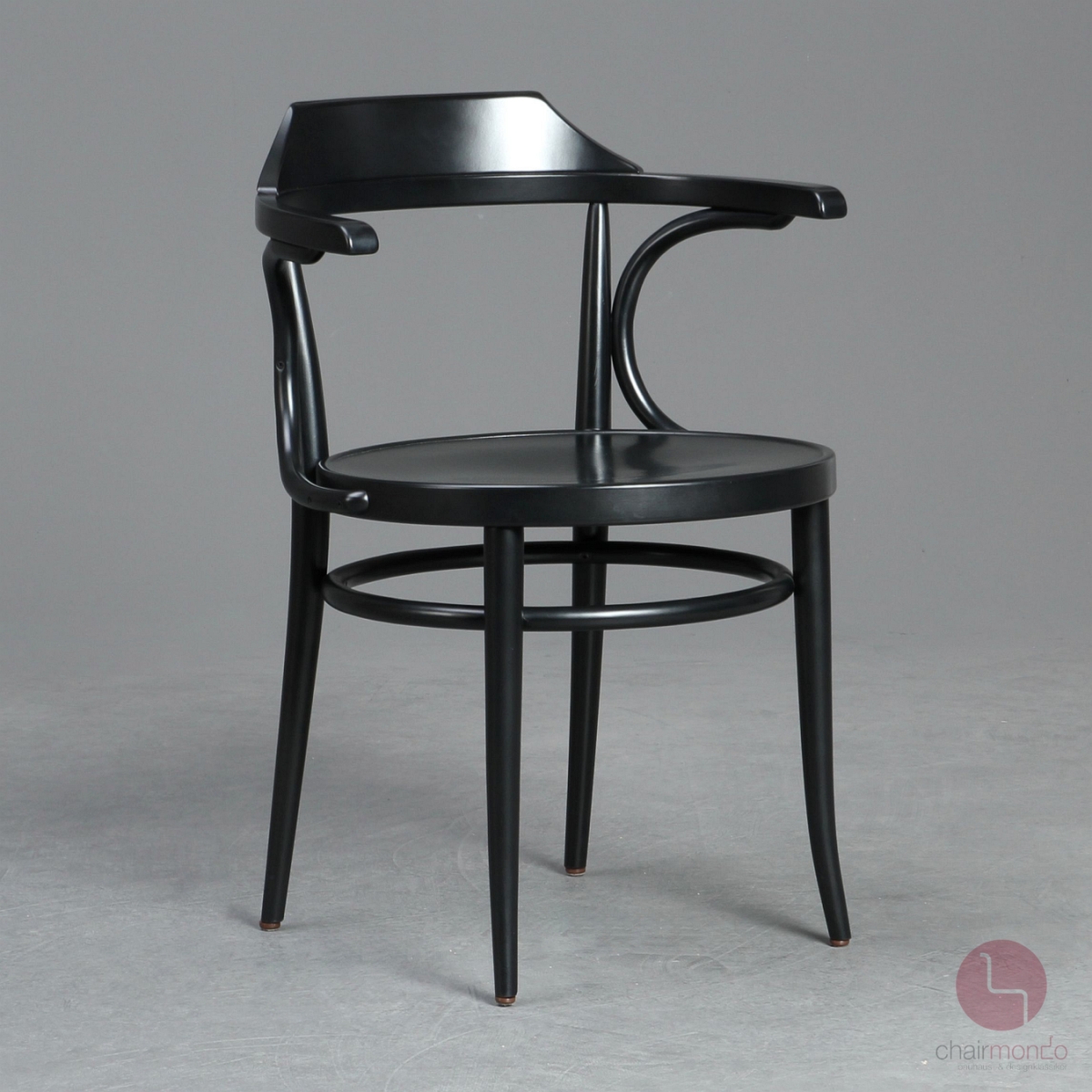 Preview: Thonet 233 M Bugholz Stuhl in Schwarz mit Muldensitz gebraucht