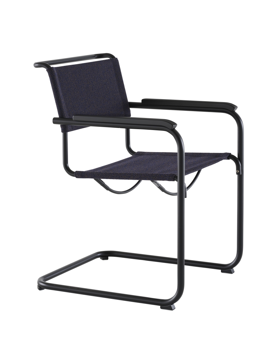 Preview: Thonet S34V Stoff Cento deep Gestell schwarz lackiert