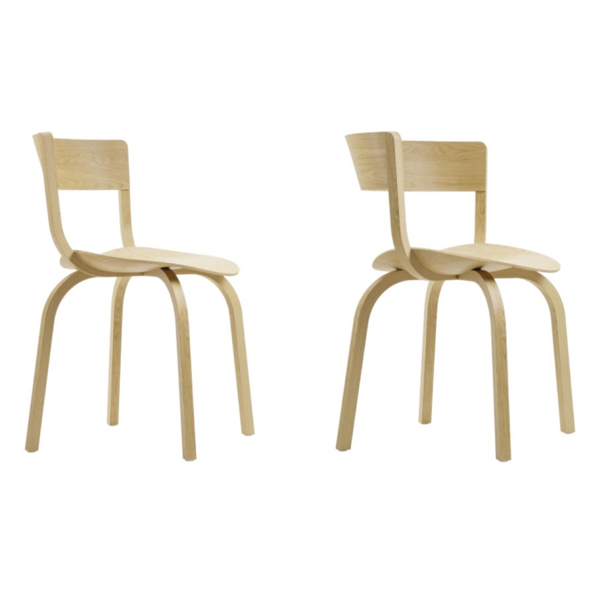 Thonet 404 und 404 F in Eiche klar lackiert