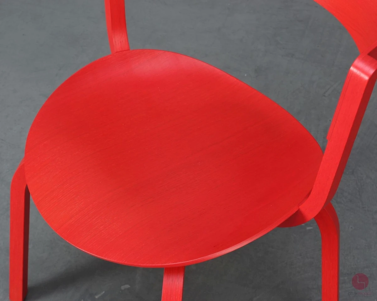 Thonet 404 F Bugholzstuhl Rot Holzstuhl Stefan Diez gebraucht