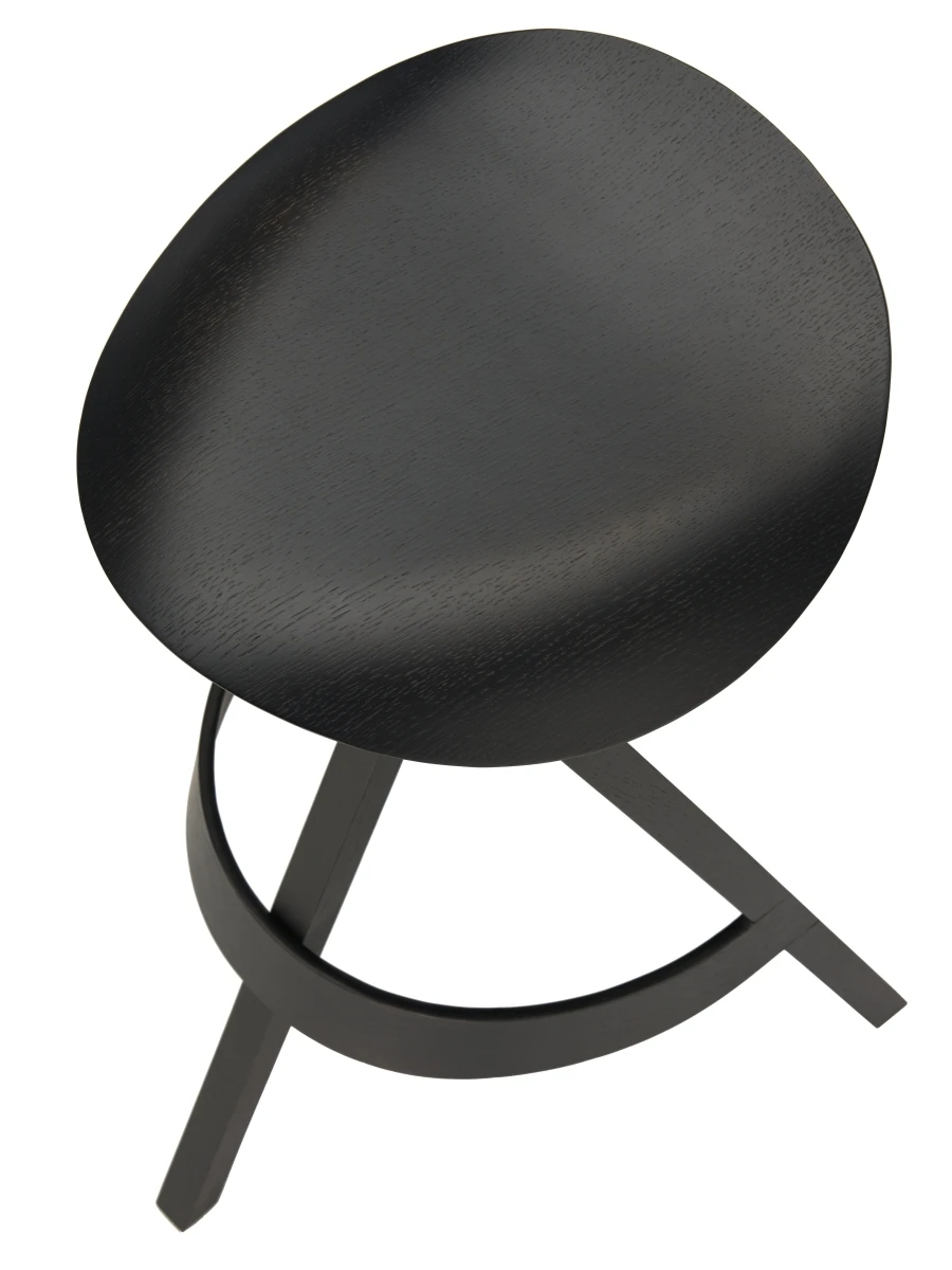 Thonet 404 Bughol Hocker Eiche schwarz Vogelperspektive