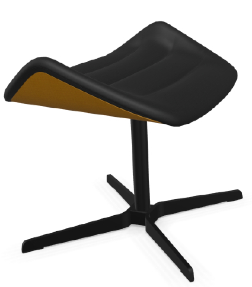 Preview: Thonet 808 Hocker Stoff Schwarz und Orange