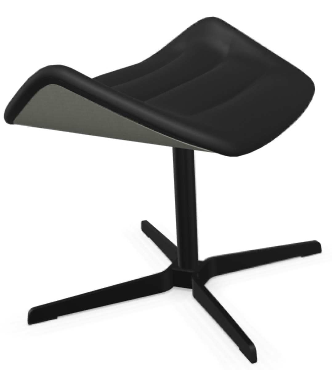 Preview: Thonet 808 Hocker Stoff Schwarz und Verkehrsgrau