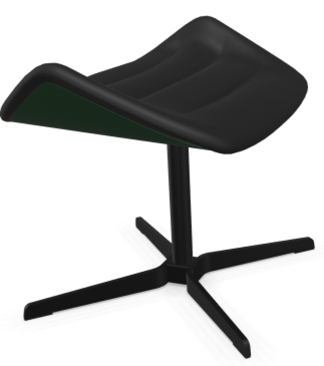 Preview: Thonet 808 Hocker Stoff schwarz und moosgrün