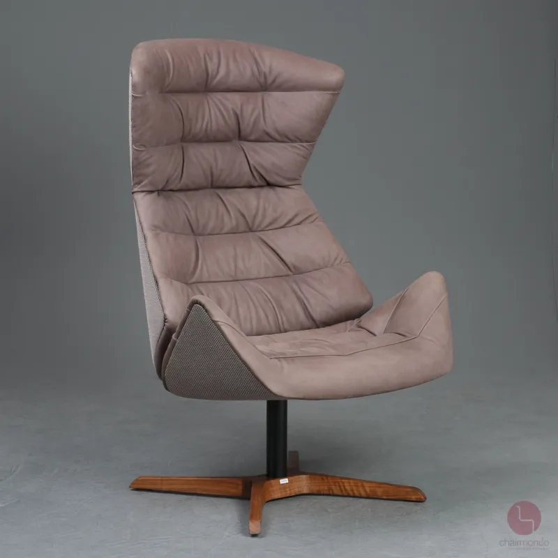 Thonet 808 Lounge Sessel mit Hocker Leder Braun Gestell Nussbaum gebraucht