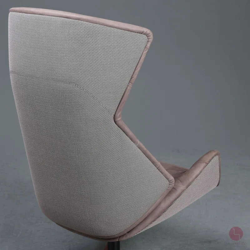 Thonet 808 Lounge Sessel mit Hocker Leder Braun Gestell Nussbaum gebraucht