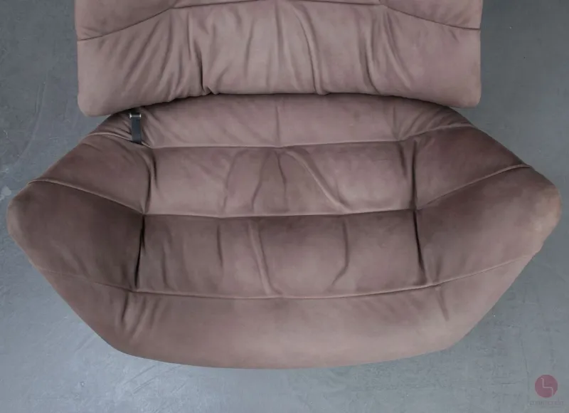 Thonet 808 Lounge Sessel mit Hocker Leder Braun Gestell Nussbaum gebraucht