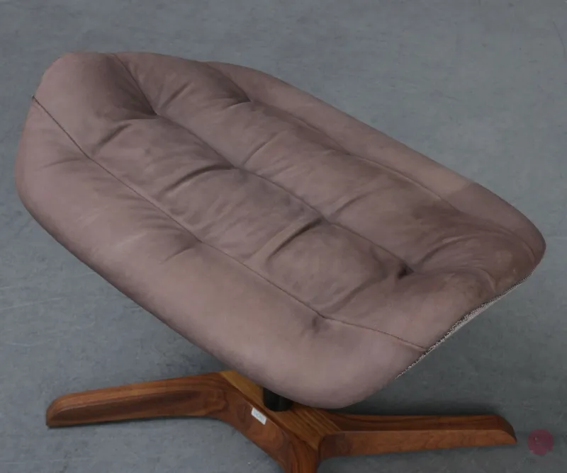 Thonet 808 Lounge Sessel mit Hocker Leder Braun Gestell Nussbaum gebraucht