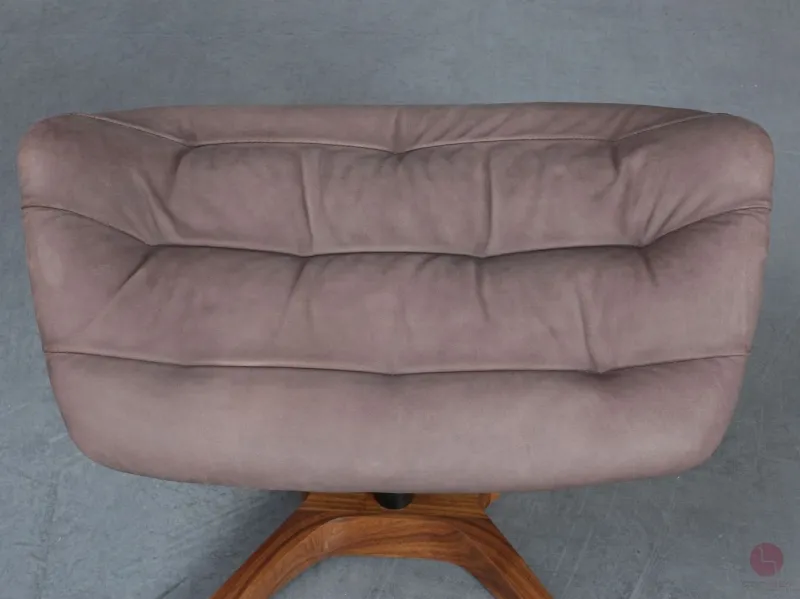 Thonet 808 Lounge Sessel mit Hocker Leder Braun Gestell Nussbaum gebraucht