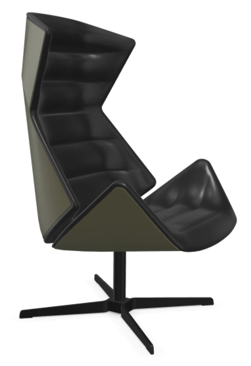 Thonet 808 Sessel mit Leder Schwarz und Grün