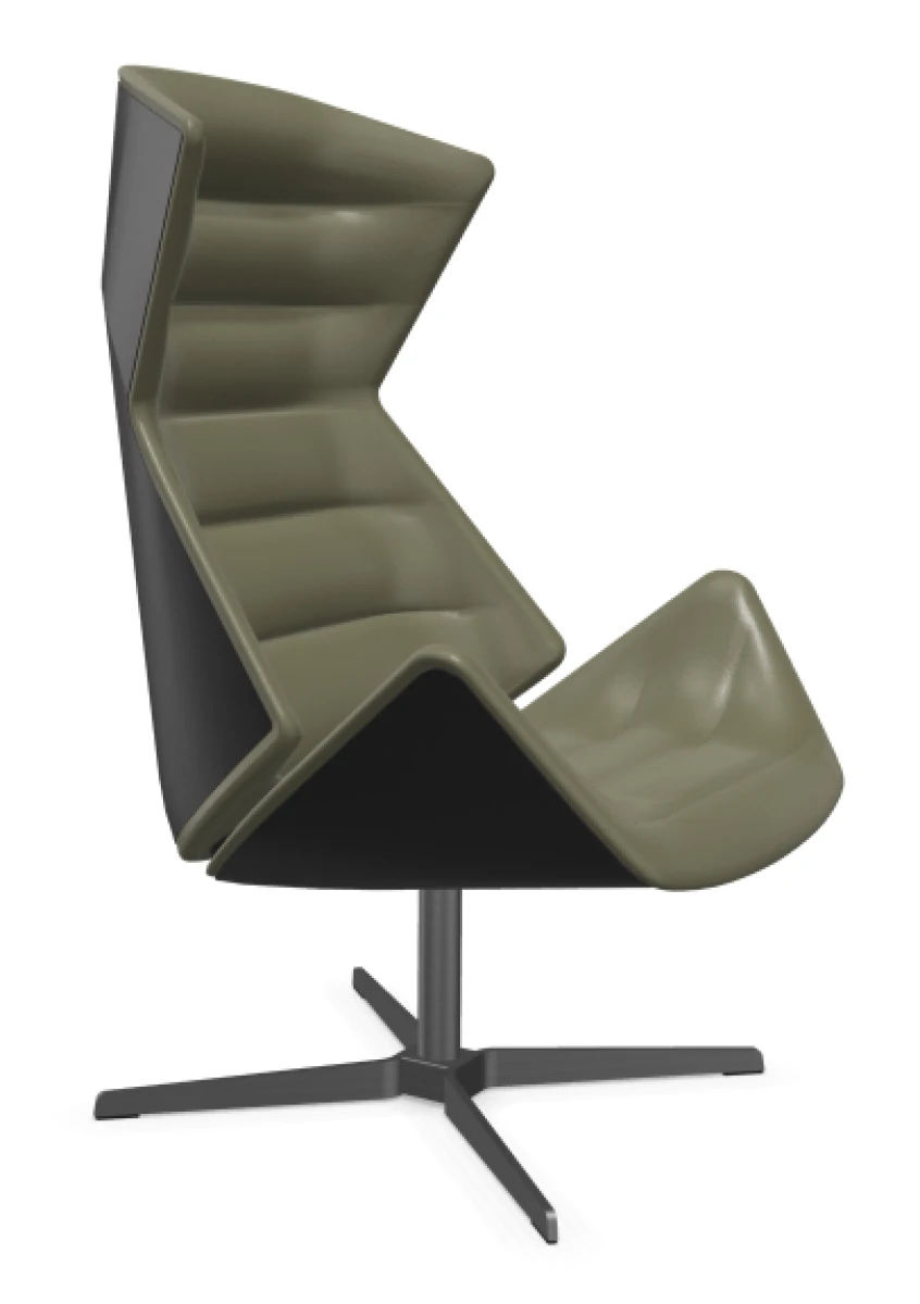 Thonet 808 Sessel mit Leder Grün und Schwarz