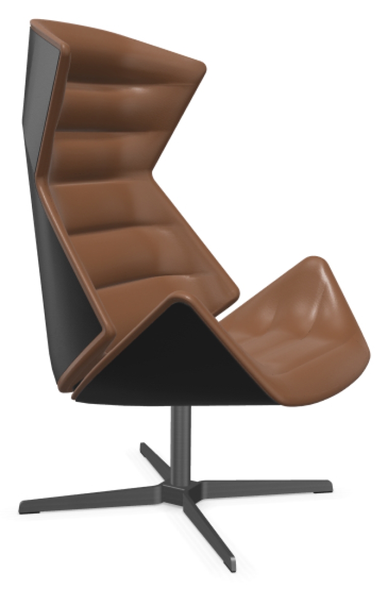 Preview: Thonet 808 Sessel mit Leder New Cognac und Schwarz