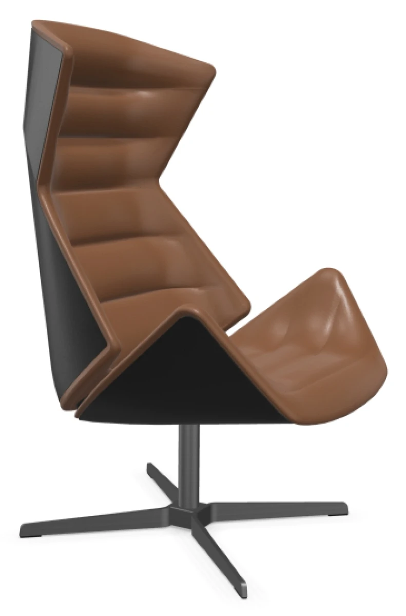 Thonet 808 Sessel mit Leder New Cognac und Schwarz