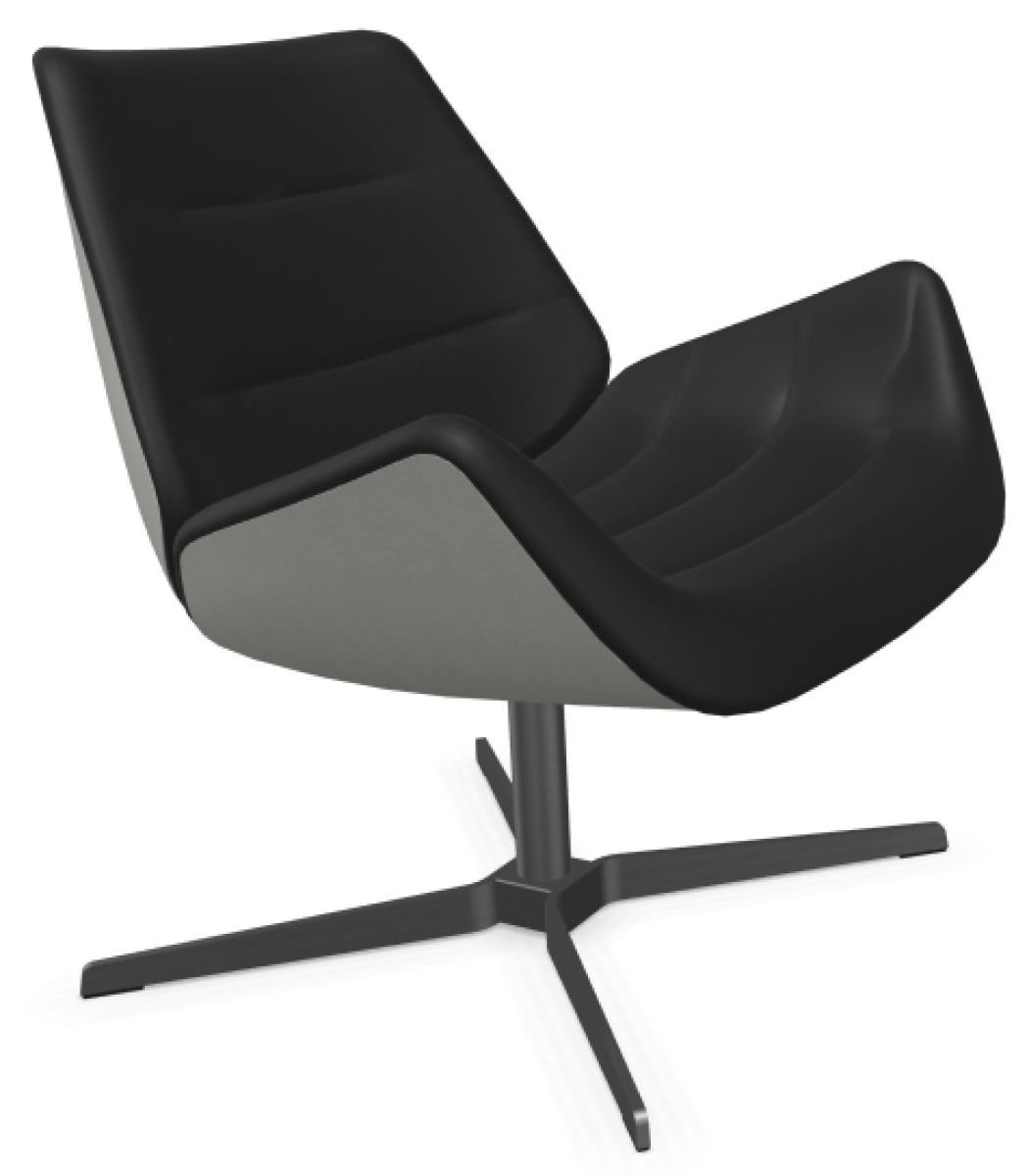 Thonet S809 Sessel mit Stoff - innen schwarz, außen Verkehrsgrau