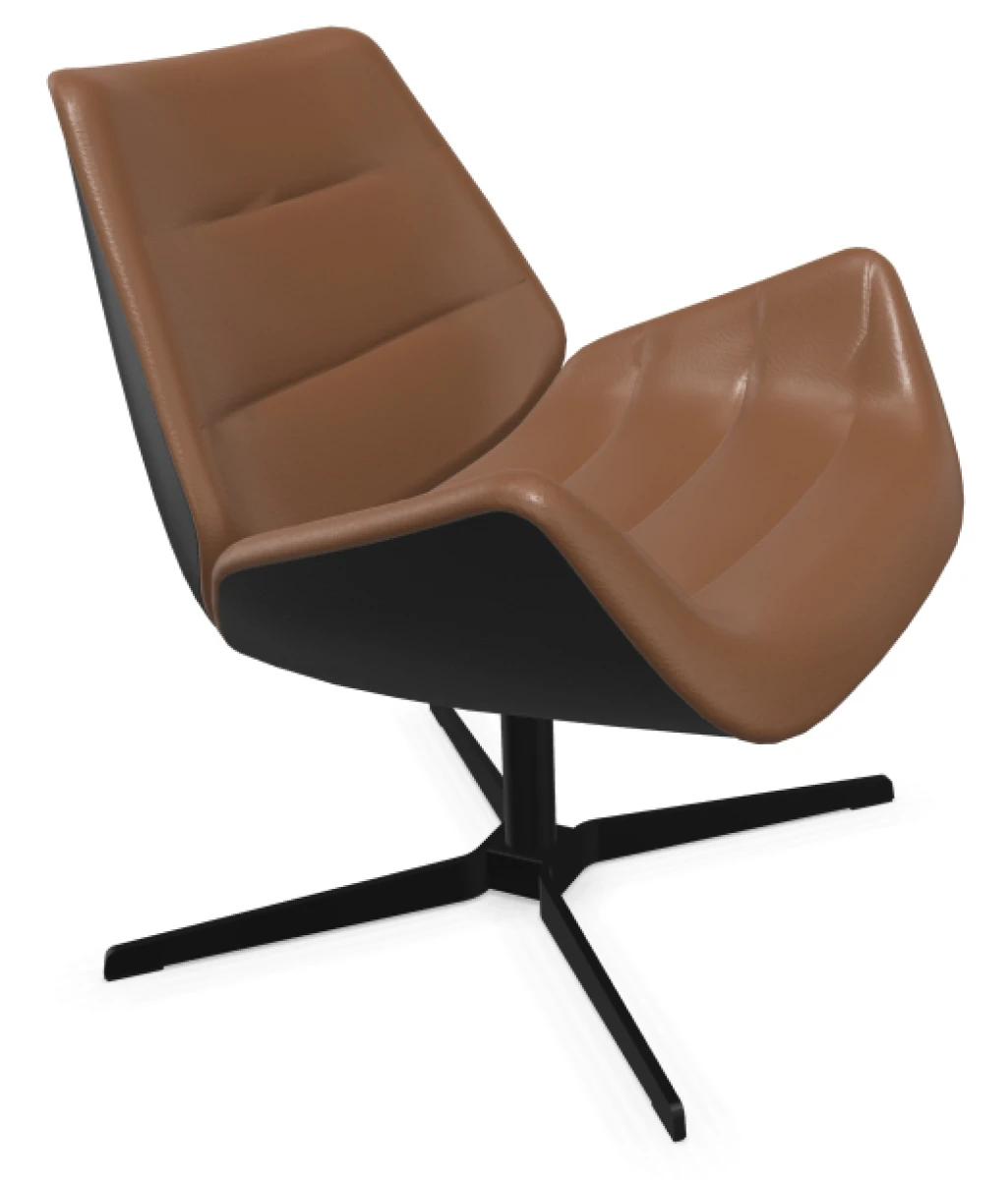Thonet 809 Sessel mit Leder New Cognac und Schwarz