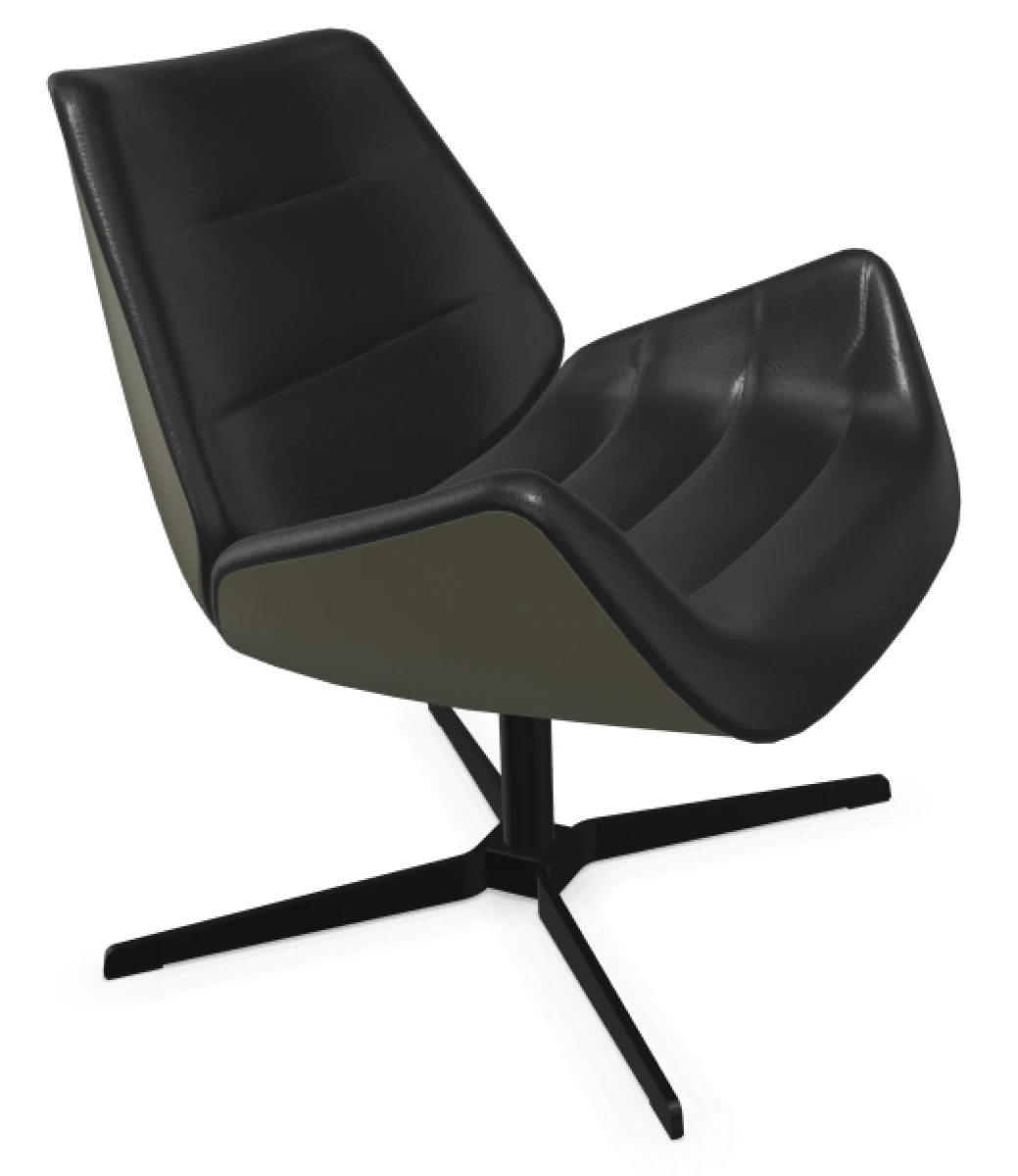 Thonet 809 Sessel mit Leder Schwarz + Grün