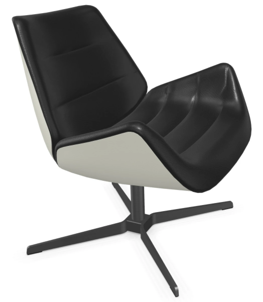 Thonet 809 Sessel mit Leder Schwarz und Latte