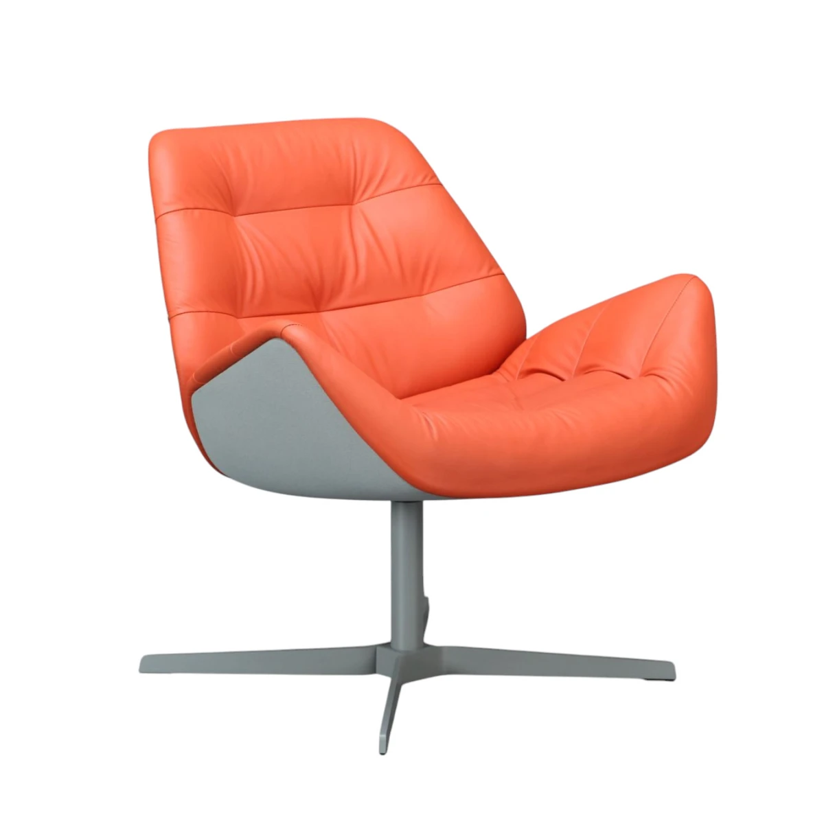 Thonet 809 Leder Polsterung Begonia und Außen Stoff Verkehrsgrau