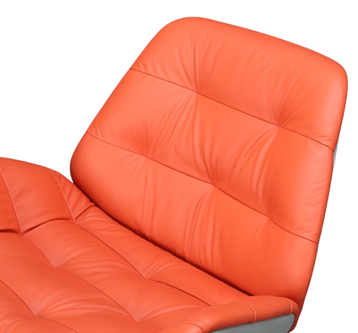 Preview: Thonet 809 Leder Polsterung Begonia und Außen Stoff Verkehrsgrau