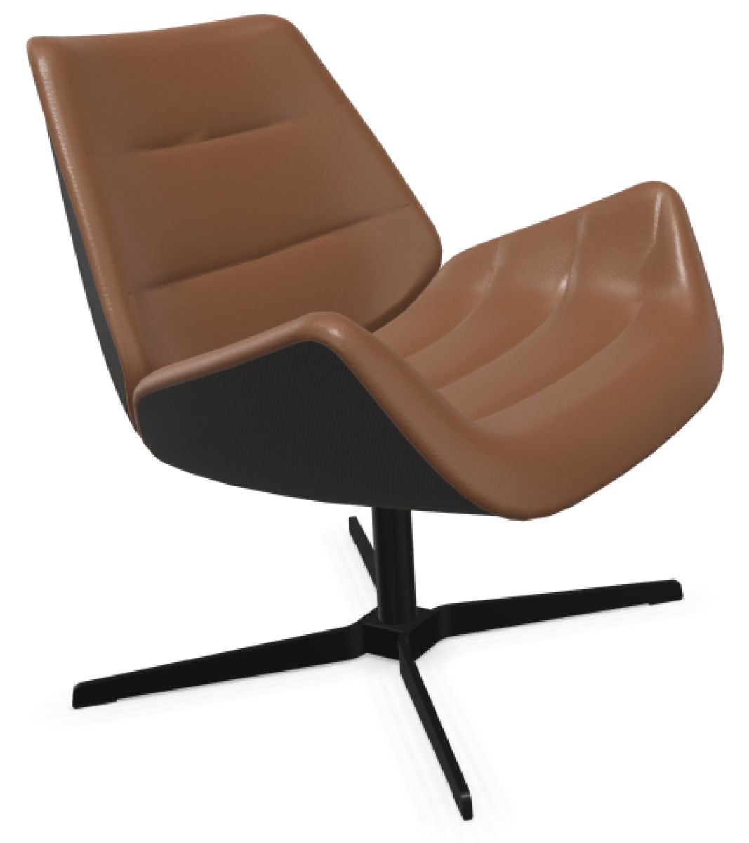 Preview: Thonet 809 Leder Polster New Cognac und Außen Stoff Schwarz