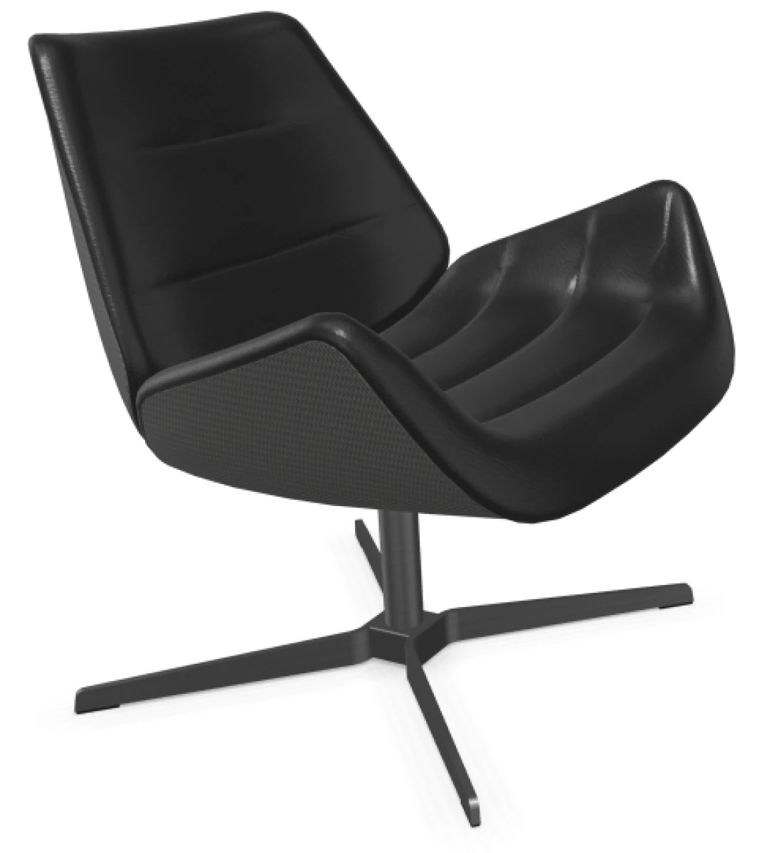 Thonet 809 Leder Polster Schwarz und Außen Stoff Soul Anthrazit