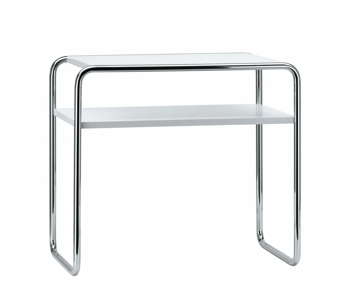 Thonet B9d Beistelltisch mit Zwischenboden weiß