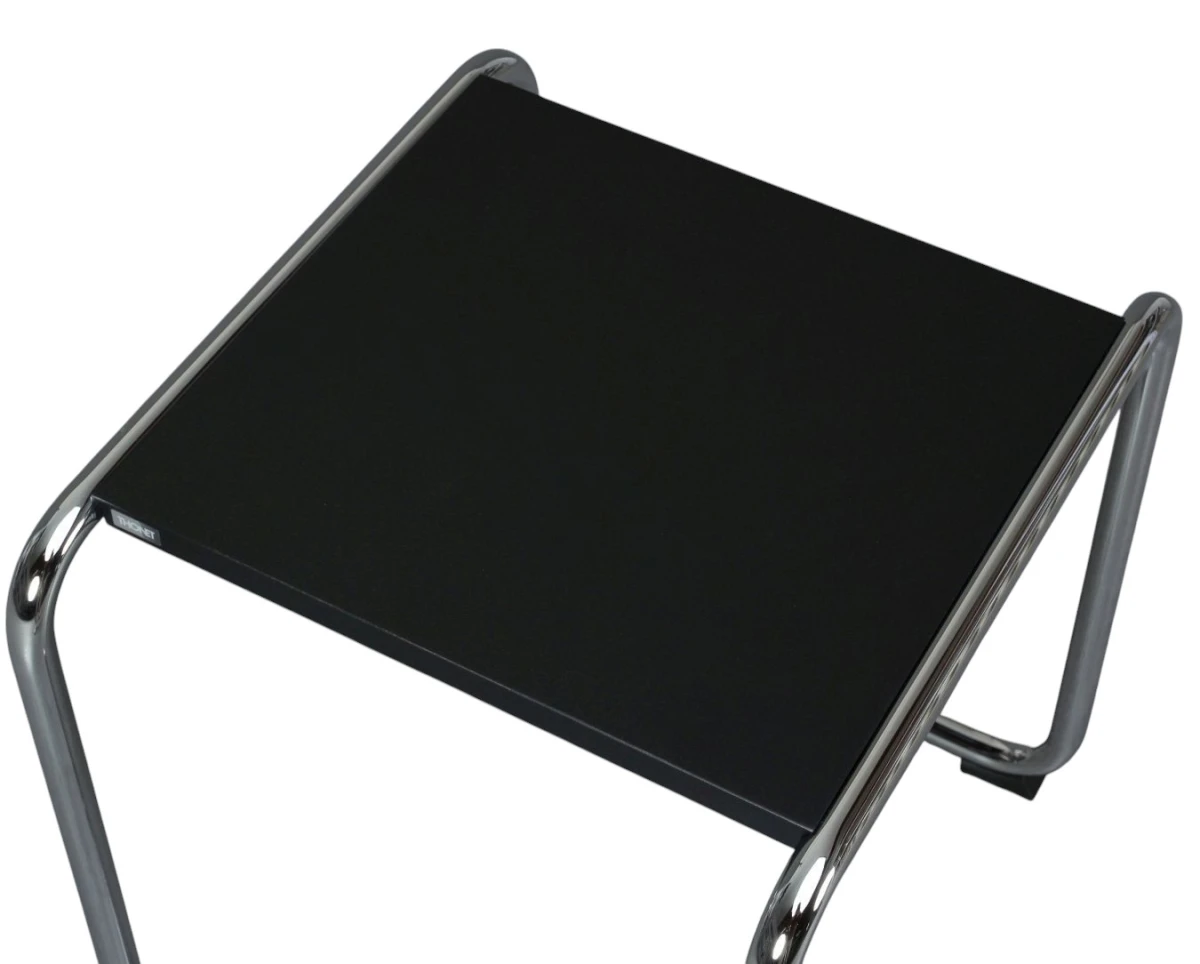 Thonet B9 ha Hocker und Tisch Schwarz gebeizt