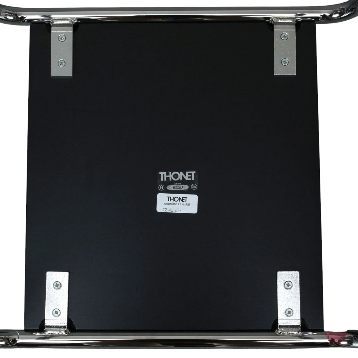 Thonet B9 ha Hocker und Tisch Schwarz gebeizt
