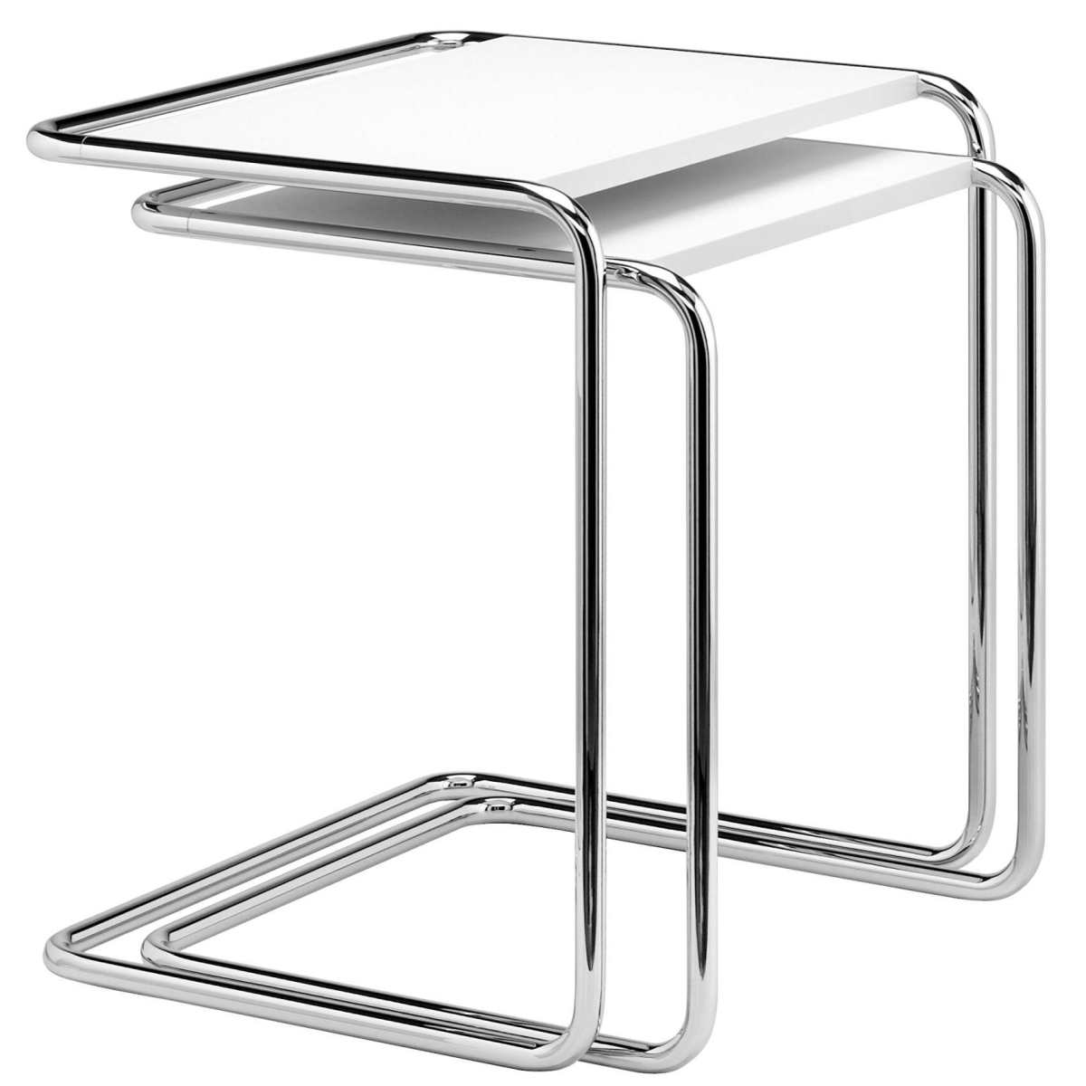 Preview: Thonet B97 set Beistelltisch Weiß gebeizt im Set