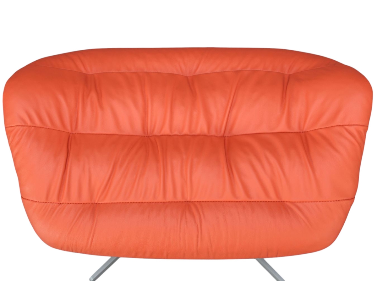 Preview: Thonet 808 H Hocker von oben Leder begonia