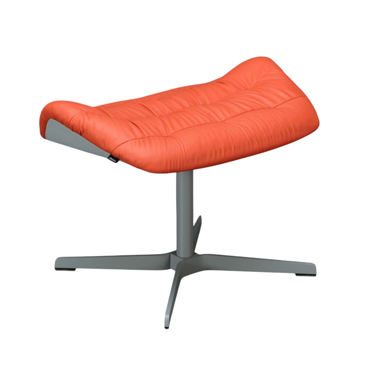 Preview: Thonet 808 H Hocker Leder Sitzfläche begonia und Stoff Außenschale verkehrsgrau