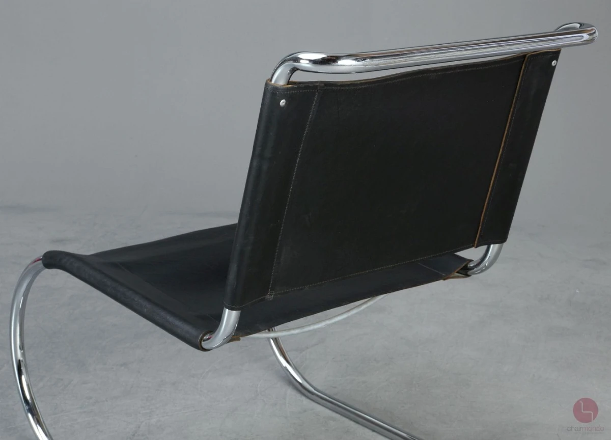 Thonet MR Lounge Sessel Leder Schwarz Mies van der Rohe gebraucht