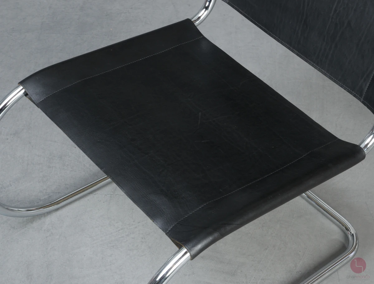 Thonet MR Lounge Sessel Leder Schwarz Mies van der Rohe gebraucht