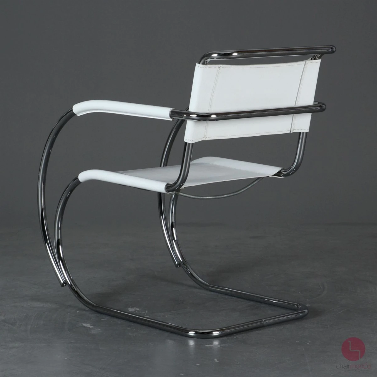 Thonet MR20 Freischwinger Stuhl Leder Weiß wie S533 LF, gebraucht