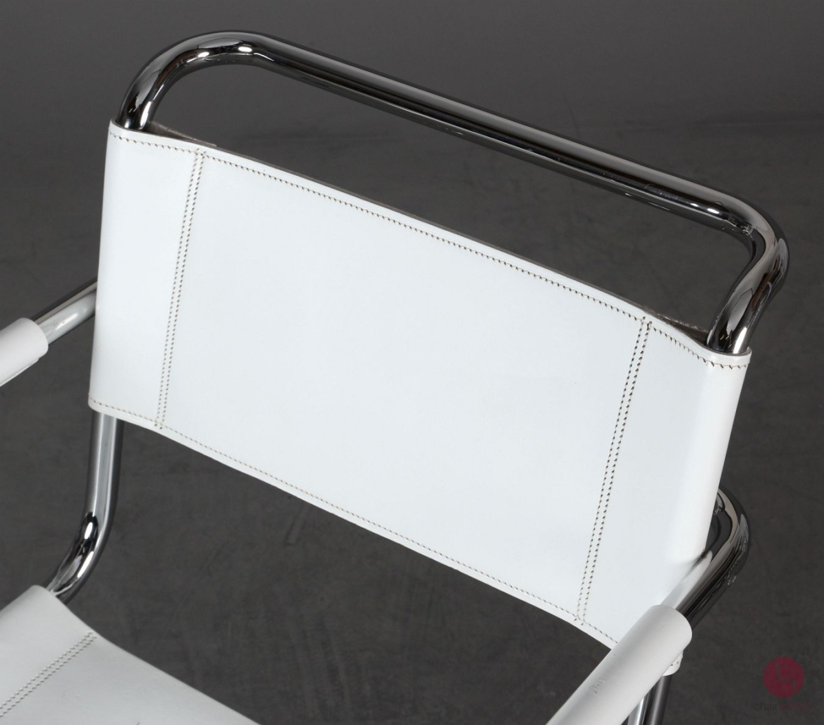 Preview: Thonet MR20 Freischwinger Stuhl Leder Weiß wie S533 LF, gebraucht