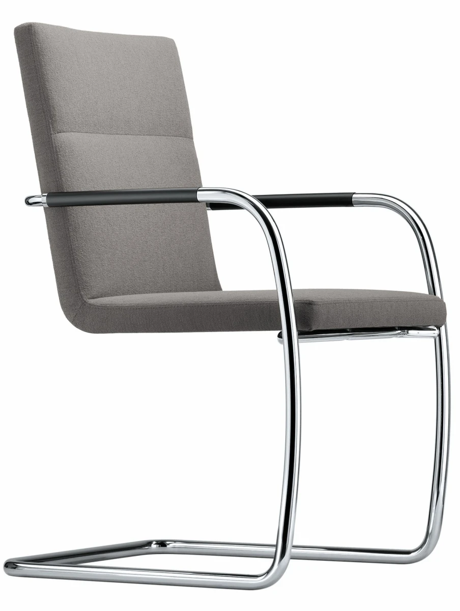 Thonet S 61 V Stoff Step grau Frontansicht