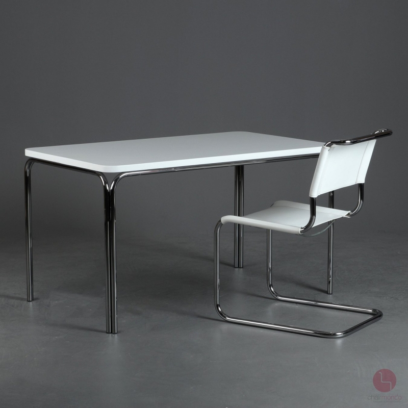 Preview: Thonet 1033 Esstisch Schreibtisch in Weiß 130 x 78 cm - gebraucht