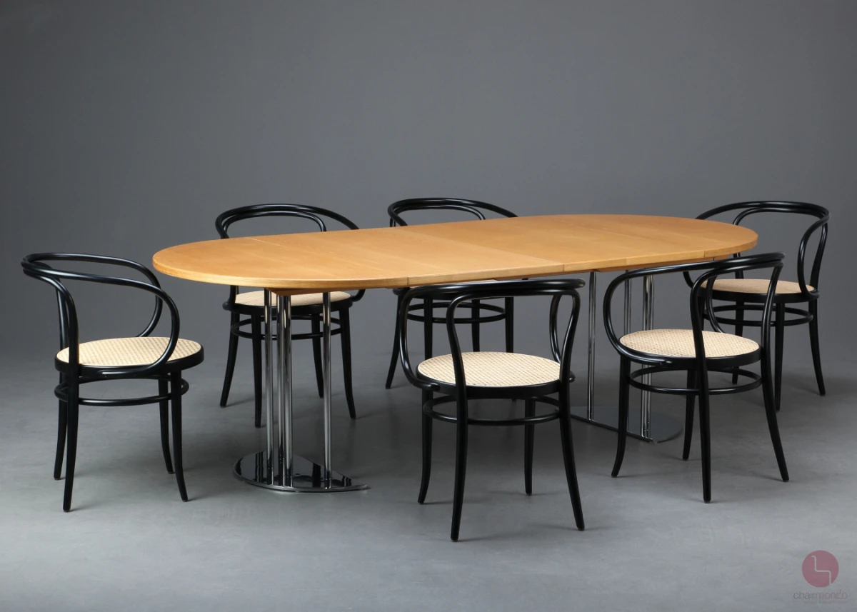 Thonet S1047 Esstisch Ausziehtisch mit Eiche Platte gebraucht