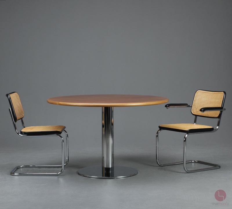 Preview: Thonet S1049 Esstisch in Nussbaum Braun 120 cm - gebraucht