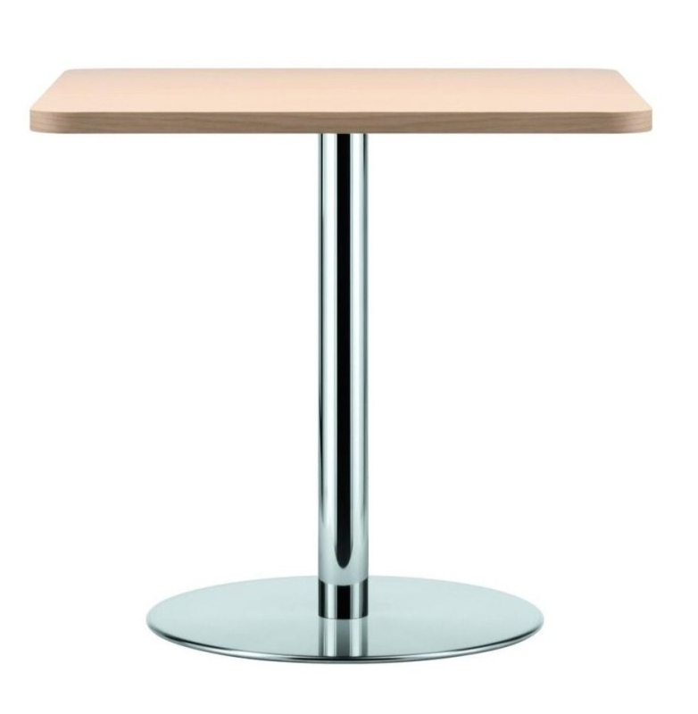 Preview: Thonet S1123 Eckiger Tisch aus Buche mit Stahlrohrgestell