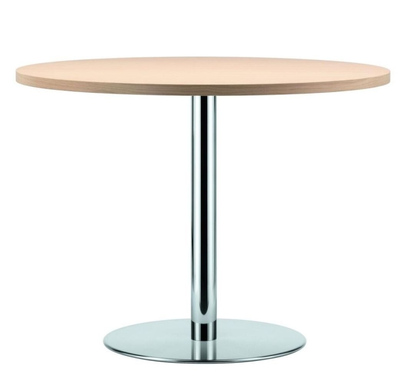 Preview: Thonet S1123 Runder Tisch aus Buche mit Stahlrohrgestell
