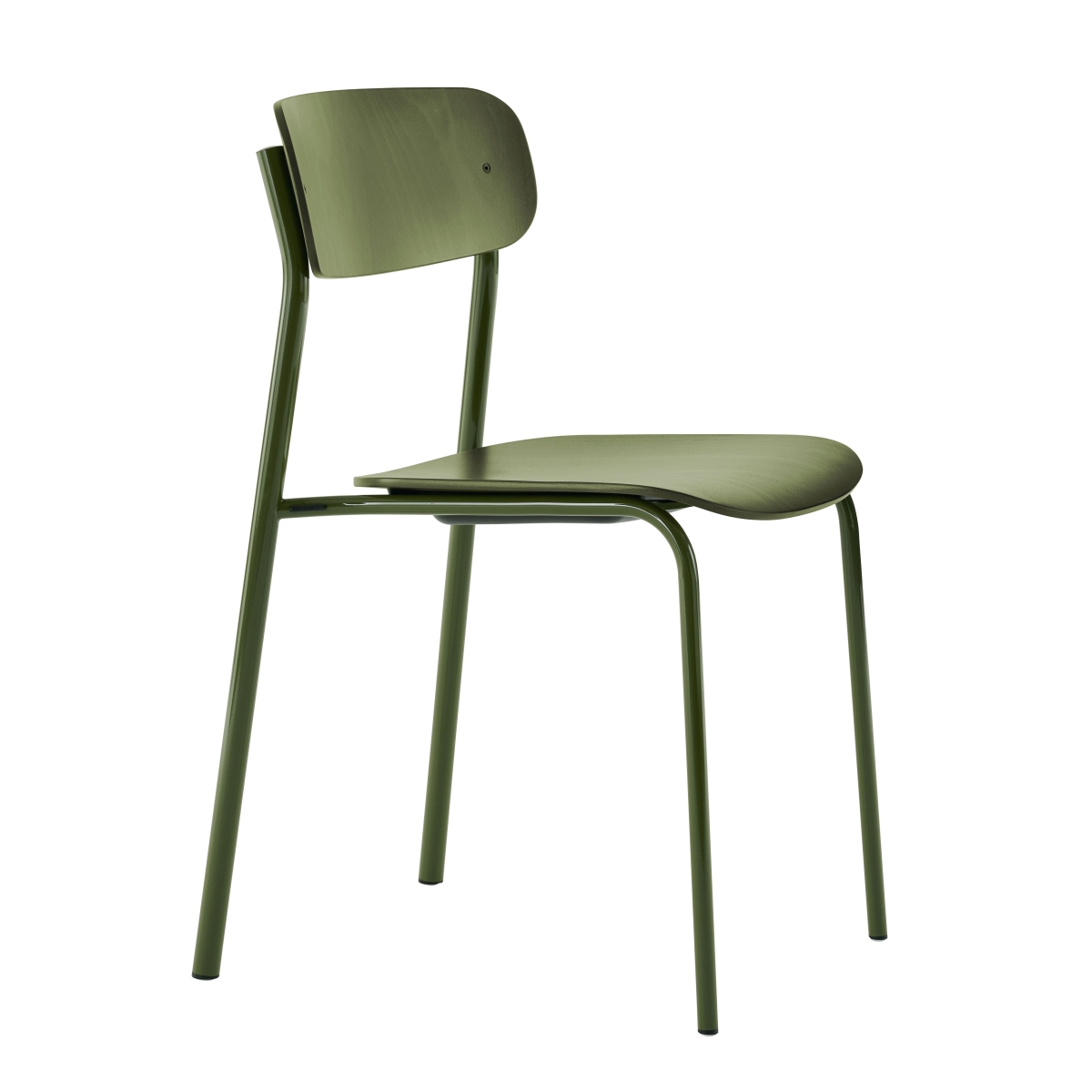 Thonet S243 Stahlrohr Stuhl Gestell Olivgrün RAL6003