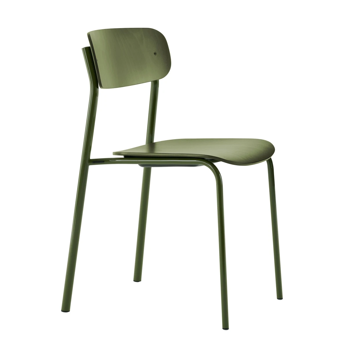 Thonet S243 Stahlrohr Stuhl Gestell Olivgrün RAL6003