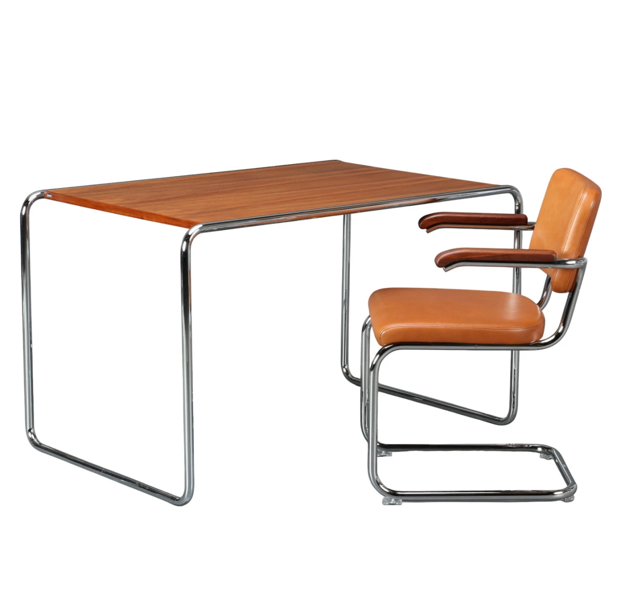 Thonet S285/0 Nussbaum Variante mit Stuhl Ansicht