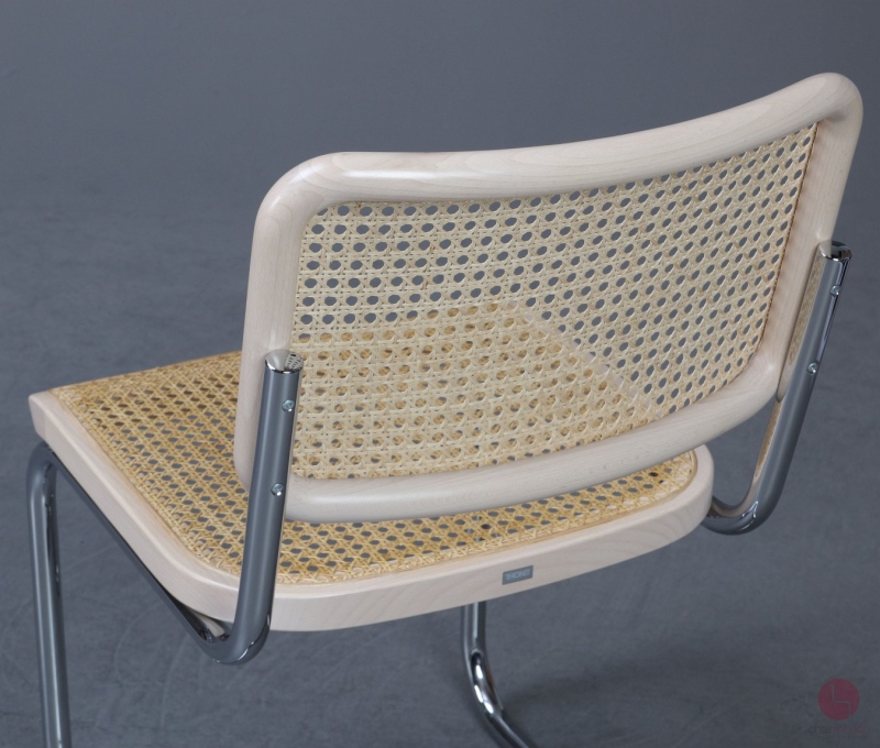 Preview: Thonet S32 Buche Freischwinger mit Wiener Geflecht und schöner Patina